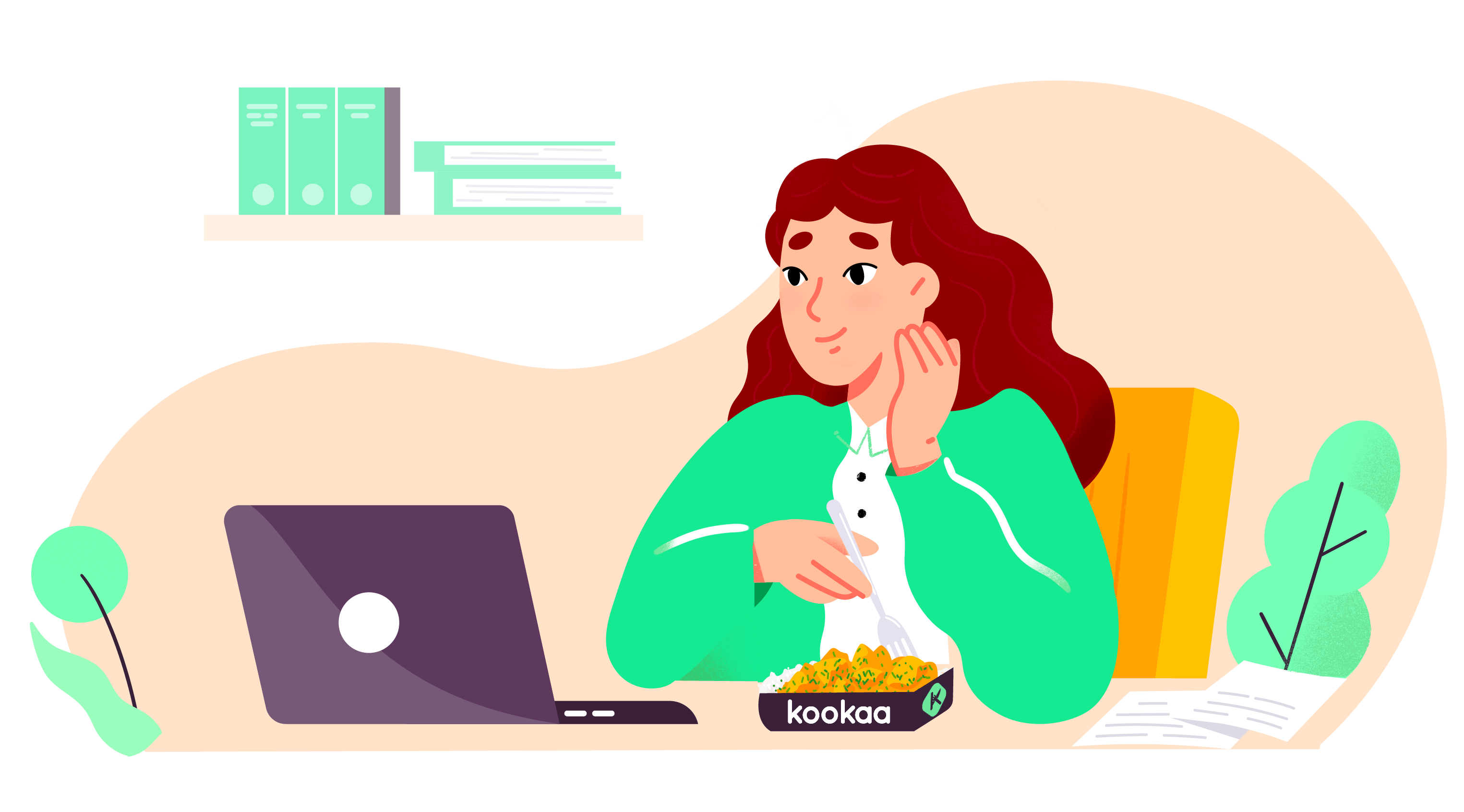girl eating a kookaa meal